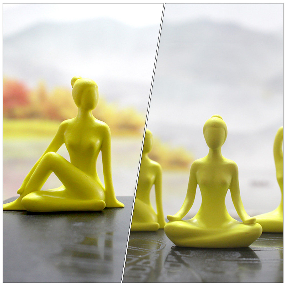 Home Office Yoga Room - 5 Adet Premium Reçine Yoga Figürü