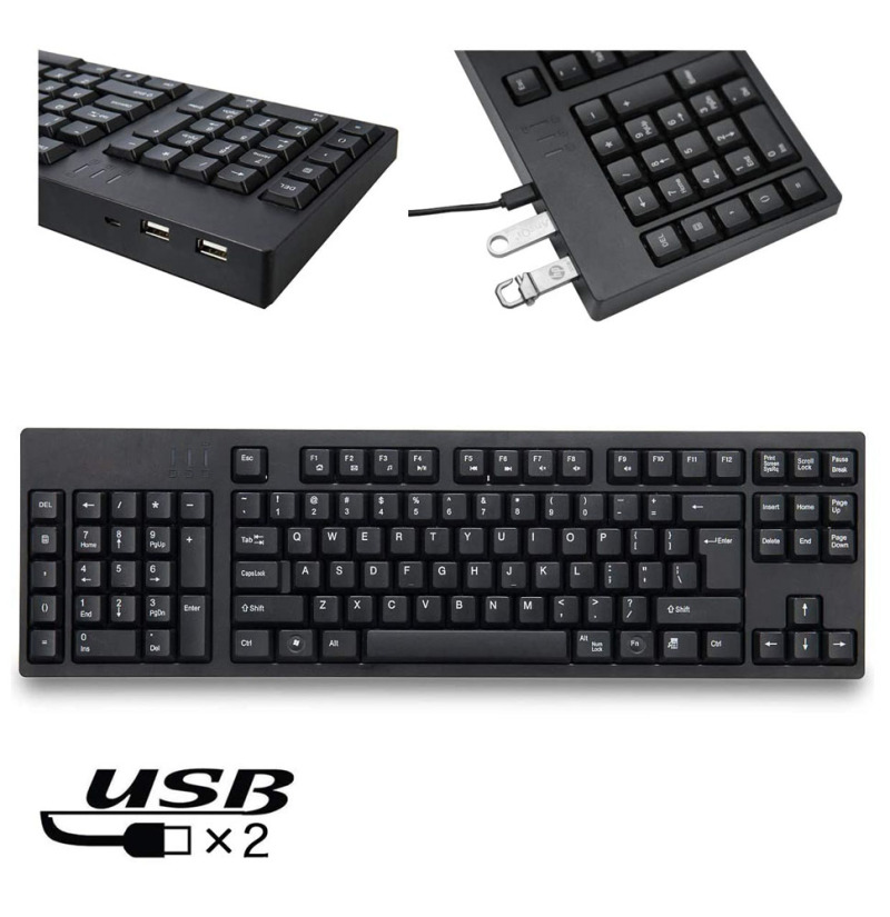 Home Office Layout - Kablolu Ergonomik Sol El Klavyesi 109