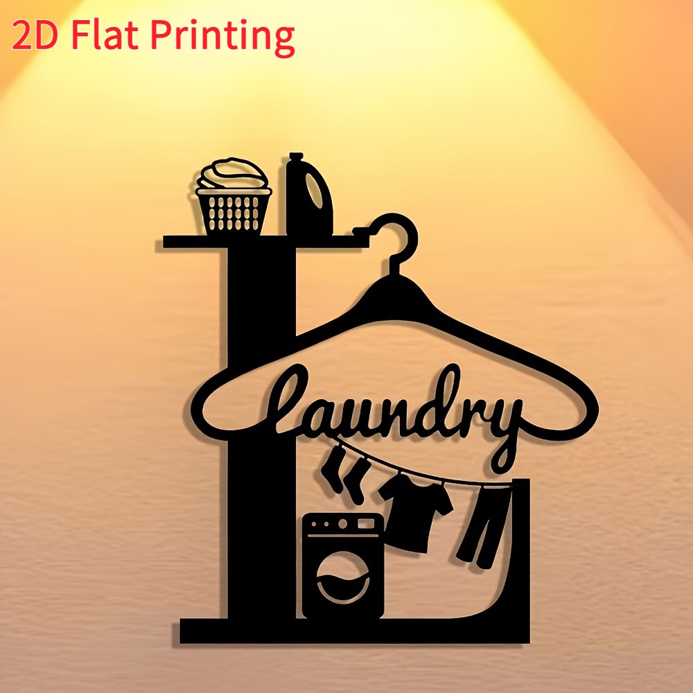 Home Office Icon - CIFbuy 2D Metal Duvar Sanatı Çamaşır