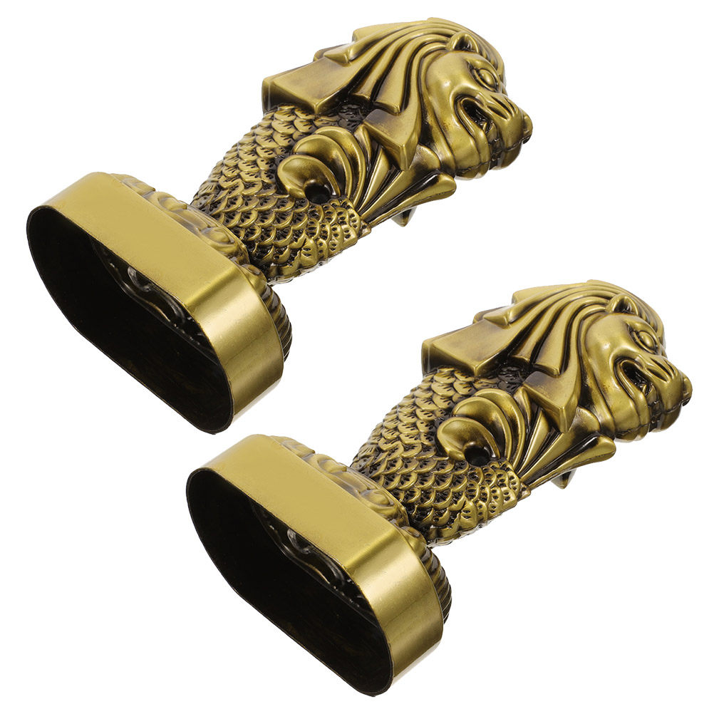 Home Office Singapore - 2 adet Merlion Singapur Metal Heykel