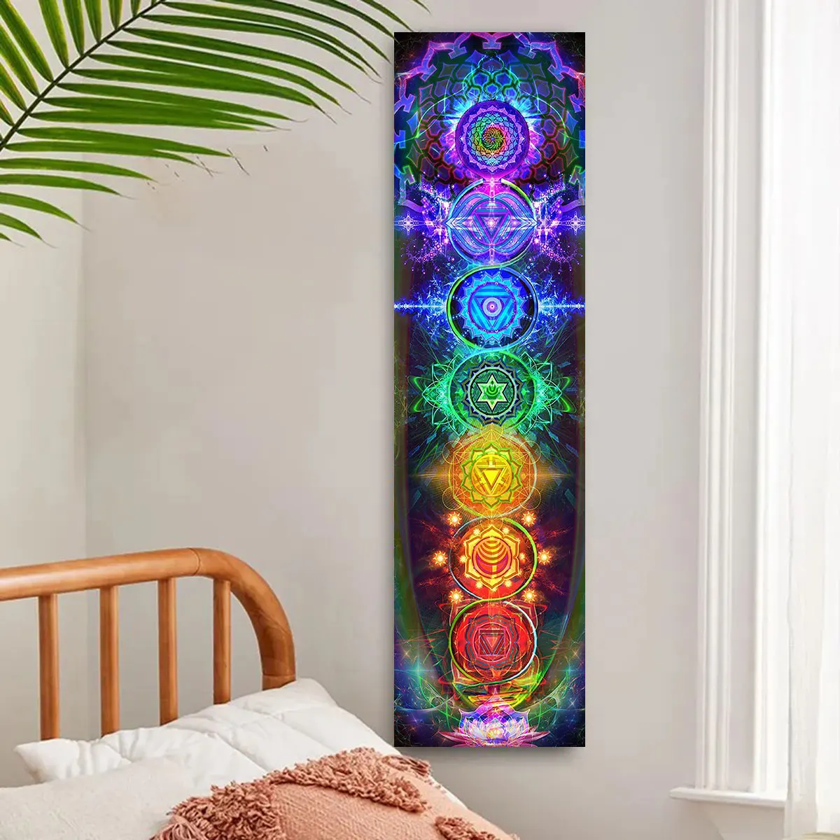 Renkli Çakra duvar halısı Yoga - Home Office Yoga Room incelemesi ve fiyatı