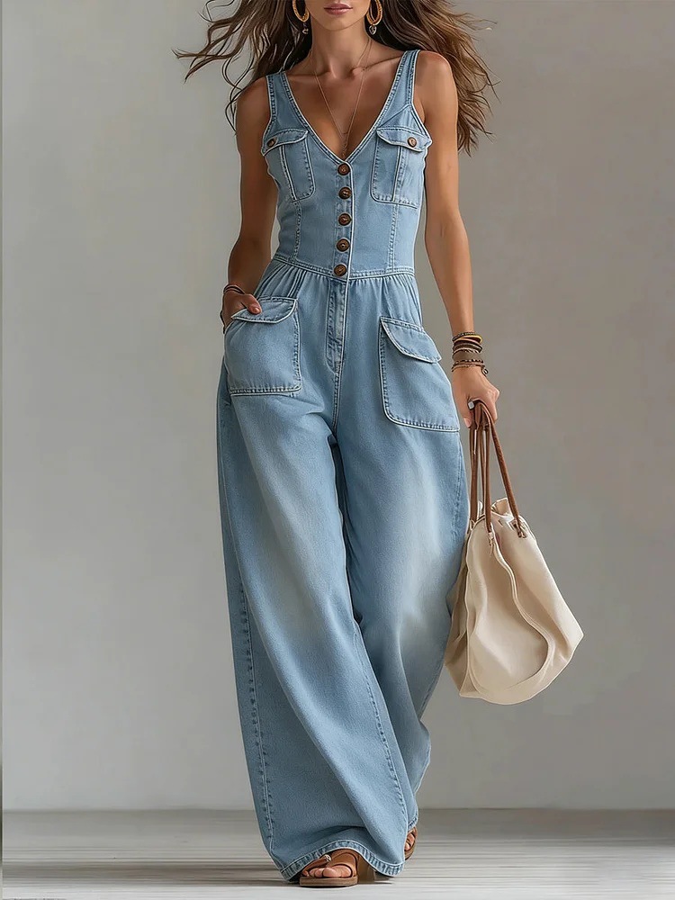 Kadın Moda Denim Tulum Kolsuz  - Home Office Romance incelemesi ve fiyatı