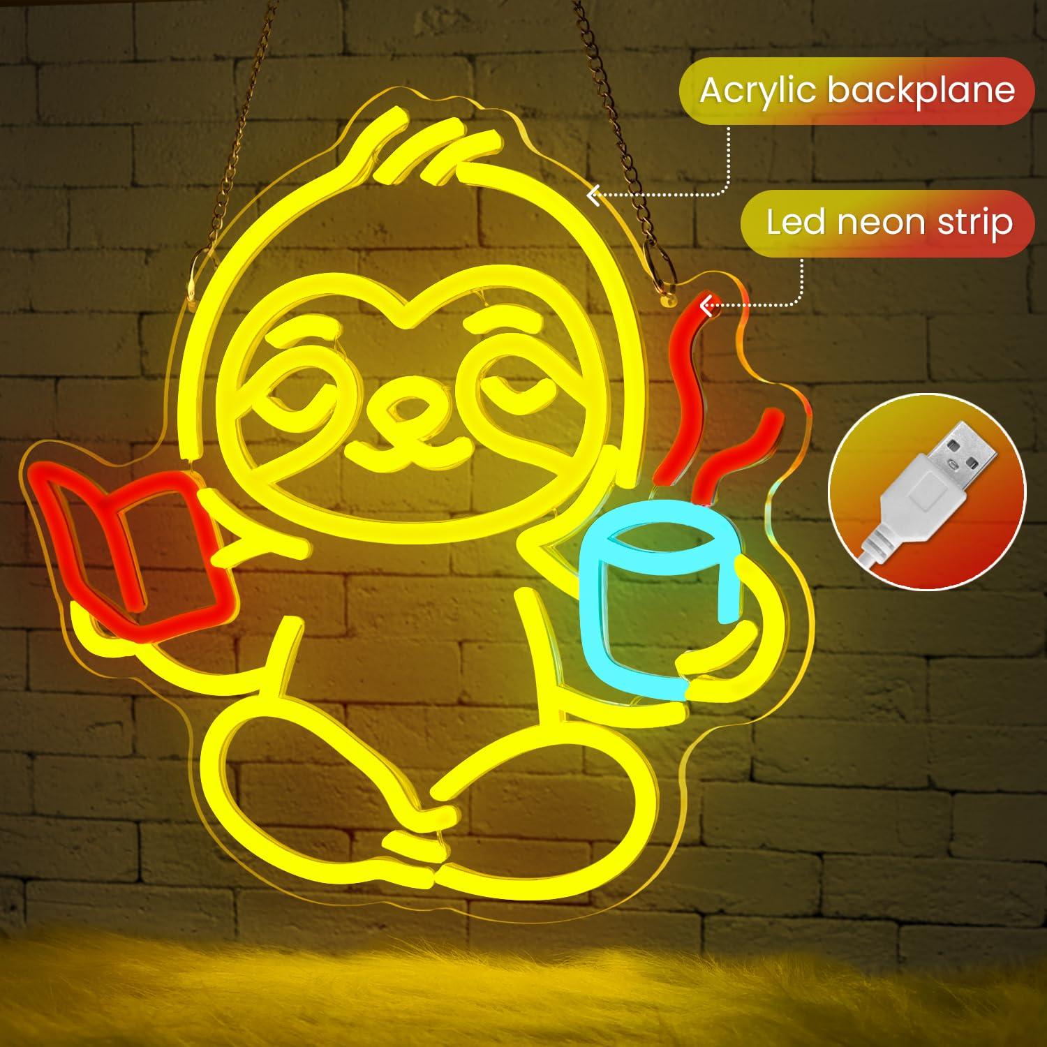 Tembel Hayvan Neon Tabela USB  - Home Office Living Room incelemesi ve fiyatı